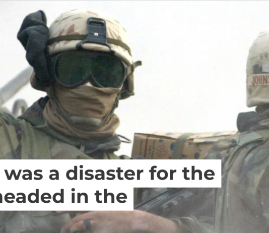 U.S. Marines crossing into Iraq from Kuwait on March 21, 2003. AP Photo/Laurent Rebours